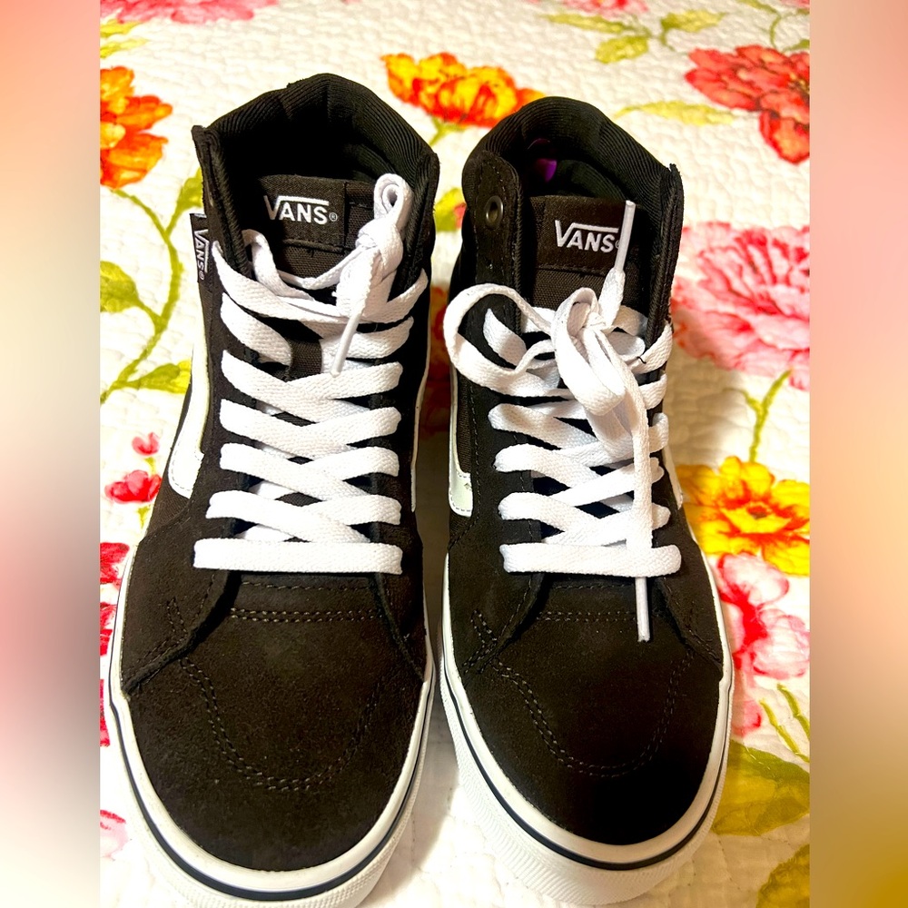 Vans Celestial Brown and White High-Top Sneakers